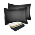 thumbnail image 3 of Fresh Ideas Bedding Poplin Tailored 2-Pack Pillow Sham, Standard, Black, 3 of 5