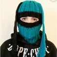 thumbnail image 4 of Pasamontañas de punto unisex para Halloween, gorro de lana con protección para las orejas, cálido, con dibujos de conejo, para invierno, hecho a mano, 4 of 5