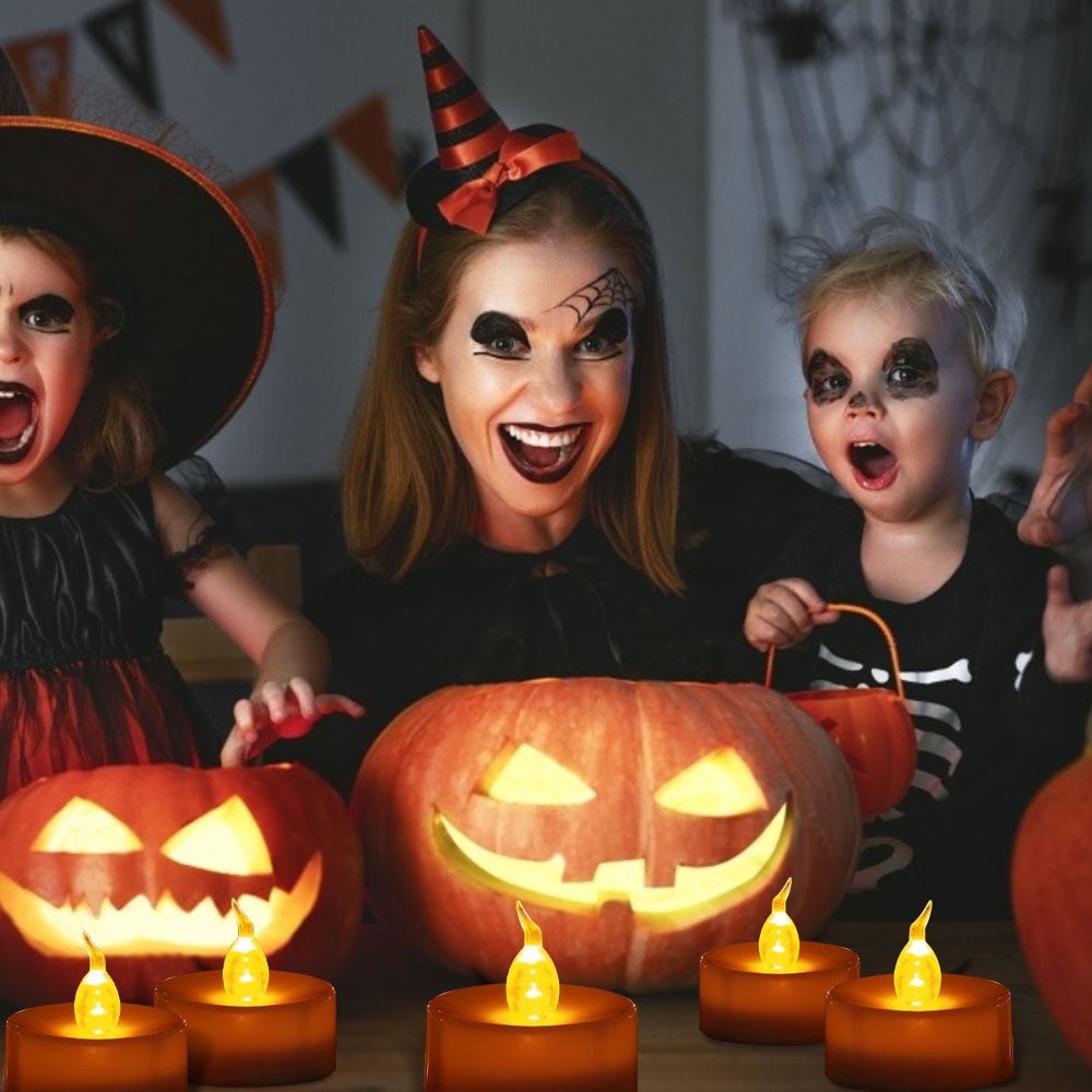 Beichi Lot De 24 Bougies Chauffe-plat LED à Changement De Couleur, Sans Flamme Avec Lumières Colorées, Fausses Bougies Colorées à Piles, Pas De Lumière Vacillante, [base Blanche