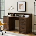 thumbnail image 2 of Gavin 58" Bureau d'Ordinateur 3 Tiroirs avec Clapier en Noyer Foncé, 2 of 5