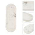 thumbnail image 3 of 1pc Marble Grain Resin Storage Plate Bathroom Storage Plate for Home (White), 3 of 8
