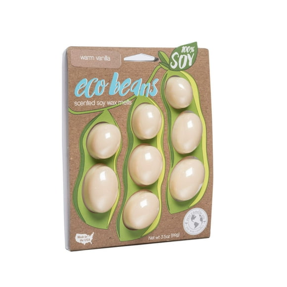 Eco Candle Co. Eco Beans Wax Melts 2-Pack, Vintage Amber, 3.5 oz. - Scents of Wood Resin, Nutmeg, Cinnamon, & Vanilla - 100% Soy Wax Fragrance & Essential Oil Blends, Made from Midwest Grown Soybeans