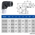 thumbnail image 2 of (10 uds) empuje para conectar el codo 3/8 "tubo OD x 3/8" rosca NPT, conector neumático de unión a presión accesorios rápidos, PL 3/8 "-NO3, 2 of 5