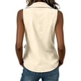 thumbnail image 4 of cocolona Womens Summer Trendy Tank Tops V Neck Sleeveless Side Tie Asymmetrical Hem Shirts Casual Fishion Solid Color Blouses, 4 of 5