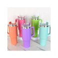 thumbnail image 4 of 1pc 1200ml/40oz Cold Drink Cup With Handle And Straw, Stainless Steel Flat Bottom Cup With Handle And Leakproof Design, Outdoor Travel Cup With Carryi, 4 of 4