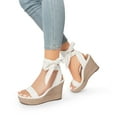 thumbnail image 6 of BURUDANI Womens Open Toe Espadrilles Wedges Tie Lace Up Cute Ankle Strap Platform Sandals Dressy Shoes, 6 of 6