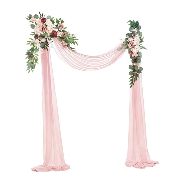 Swag de boda artificial Colcomx Telón de fondo Flor rosa