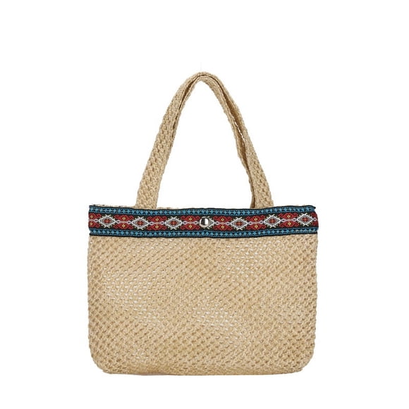 Zhuge Bolso de hombro tejido para mujer, bolso de mano tejido, bolso de mano tejido elegante para playa de verano, bolsos de hombro de 7,87 x 1,57 x 6,29 pulgadas (estilo C)