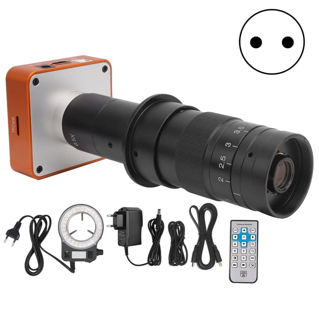 FHD48MP Microscope Electronic Digital 180X CMount Lens Industrial Welding Camera AC100240V(EU Plug ) Prise EU