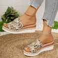 thumbnail image 4 of Woven Platform Wedge Slip on Sandals for Women 2025 Boho Summer Beach Straw Braided Dress Slides, 4 of 7