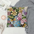 thumbnail image 2 of Nawypu  Easter Peeps Eggs Decorative Throw Pillow Covers  Wreath Bunny Rabbit Colorful Stripes Porch Patio Outdoor Pillowcase, Flowers Basket Butterfly Cushion Case Home Decor, 2 of 5