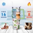 thumbnail image 4 of 40oz Cactus Pattern Stainless Steel Flip Straw Tumbler Spill Proof Travel Cup Double Wall Vacuum Insulated Coffee Mug with Top Handle, 4 of 6