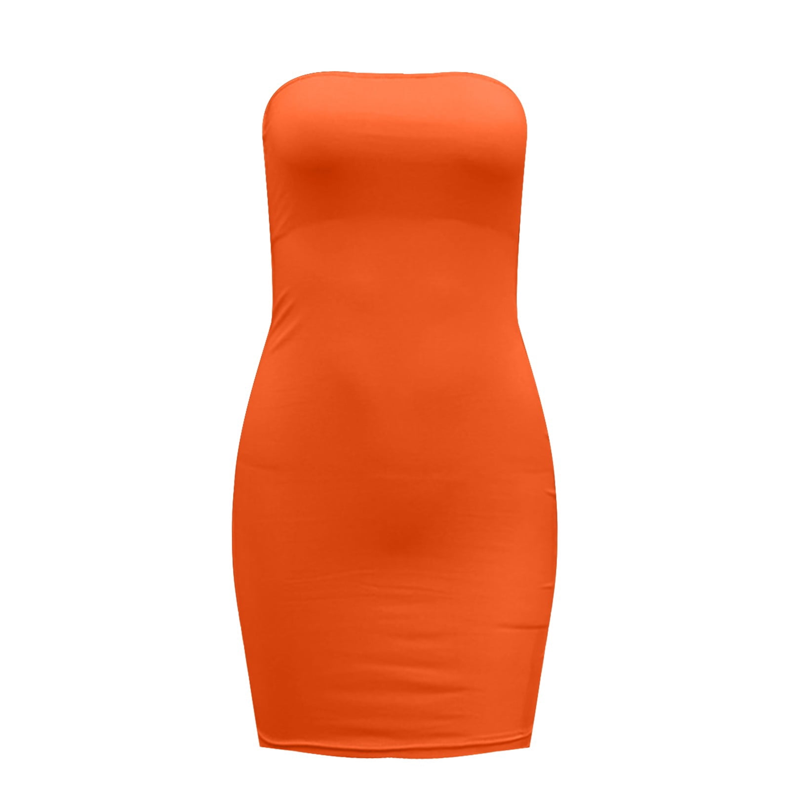 Women's Strapless Sleeveless Club Night Out Tube Mini Dress Solid Color  Slim Fit Off Shoulder Short Tight Dresses - Walmart.ca