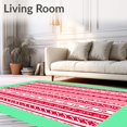 thumbnail image 2 of ODIKA 8'x10' Machine Washable Non-Slip Area Rug, Cane Stripe Pathway with Peppermint Swirl Details High Traffic Rug with Pad, Red, 611016, 2 of 8