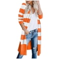 thumbnail image 2 of YUNAFFT Women's Tops, Jackets& Coat Clearance, Fashion Women Casual Stripes Patchwork Long Sleeves Sweater Cardigan Blouse Tops, 2 of 5