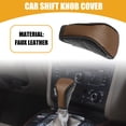 thumbnail image 2 of Unique Bargains 1 Pc Universal Car Shift Knob Cover - Car Knob Gear Protector with Zipper Breathable - Faux Leather Brown, 2 of 7
