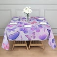 thumbnail image 3 of Purple Butterfly Lavender Pattern Square Tablecloth,Waterproof Square Table Cover,Wipeable Spillproof Washable Table Cover for Home Kitchen Party Decor 42"X42"(107x107cm), 3 of 6