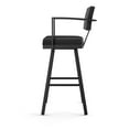 thumbnail image 3 of Amisco Akers 30 In. Swivel Bar Stool - Black Faux Leather / Black Metal, 3 of 9