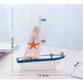 thumbnail image 3 of EeaseMX 2 piezas de adorno de velero de madera, estilo mediterráneo, modelo de velero, artesanía de madera, decoración de mesa para el hogar, velero para fiesta A y C, 3 of 7