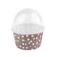 thumbnail image 2 of 100 moldes de papel para cupcakes, moldes redondos para hornear pasteles, moldes para muffins con tapa, color café, 2 of 9