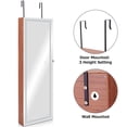thumbnail image 5 of Costway Door Wall Mount Touch Screen LED Light Mirrored Jewelry Cabinet Storage Lockable, Brown, 5 of 10