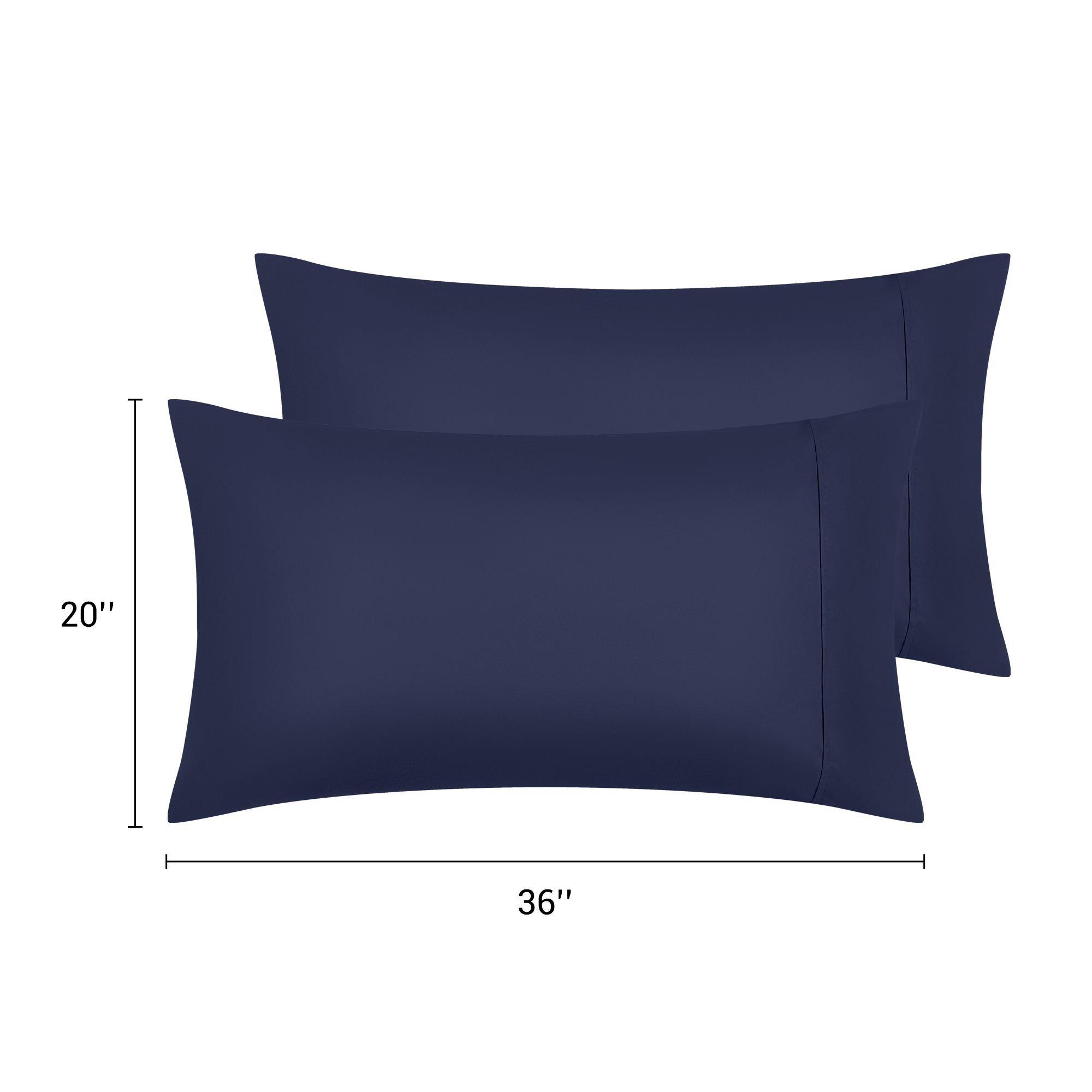 Unique Bargains Pillow Cases with Envelope Closure Pillow Covers 2 pcs King Bavy Blue