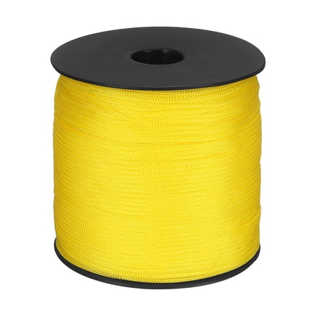 Uxcell 1/16 Inch Hollow Braided Polypropylene Rope, 492ft Utility Cord Waterproof String for Clothesline Camping Crafting Outdoor Golf Courses, Yellow