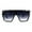 Grey Reptile, variant on Diva Animal Print 80s Flat Top Square Shield Plastic Sunglasses Grey Reptile Smoke