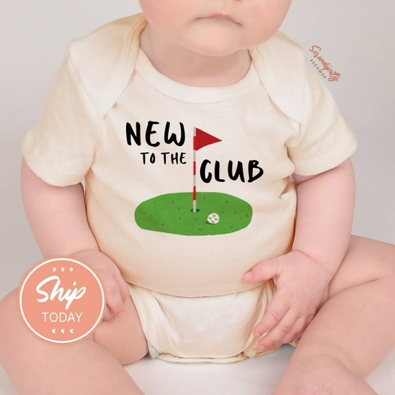Baby Bodysuit BELLA CANVAS Golf Baby Bodysuit, New To The Club Baby Outfit, Father'S Day Baby Gift, Baby Shower Gift, Baby Golf Onesies Brand
