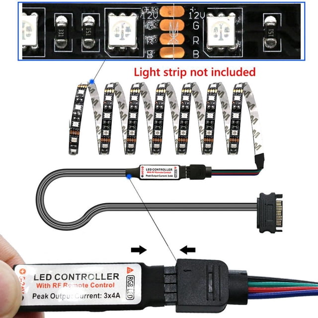 12V SATA RGB Controller RF Remote Controler para PC Case LED Strip