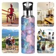 thumbnail image 7 of Yayeee 20oz Insulated Water Bottle Double Wall Stainless Steel with Flip Straw Lid, Pink Marble Pattern, 7 of 7