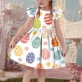 thumbnail image 5 of NAISIBABY Casual Dresses for Girls, Ruffles Sleeve Crewneck Summer Flowy Kids Easter Sundress White Size 6, 5 of 7