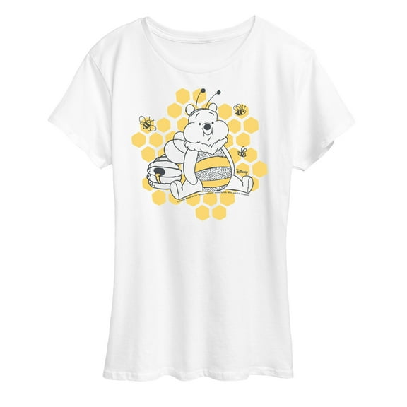 Winnie the Pooh - Honey Bee Pooh Bear Honeycomb - Women's Short Sleeve Graphic T-Shirt