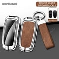 thumbnail image 2 of Zinc alloy+leather Car Key Case Cover For Tesla A key case Model S 3  X Y Key Shell Storage Bag Protector Case Cover, 2 of 15