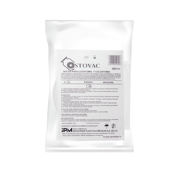 Bolsa De Colostomia Neonatal | Ostovac | Modelo 4030 | Paquete 10pzs