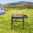 thumbnail image 3 of Camping Charcoal Grill, Foldable Legs & Brake Wheels, 5-Height Temperature Control, 360° Safe Flipping Basket, Perfect for Picnics/Tailgating, 3 of 18