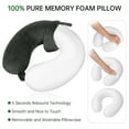 thumbnail image 6 of Travel Neck Pillow, Pure Memory Foam Travel Neck Pillow, Airplane Pillow for Traveling, Office, Home, Airplane Travel Kit with Eye Masks, Earplugs, and Luxury Bag, Washable Cover, Dark Gray, 6 of 7
