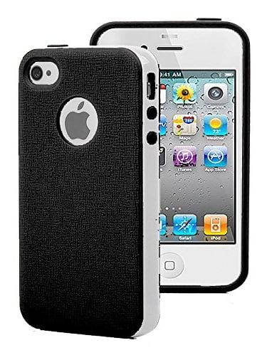 Apple iPhone 4S 4 Case - Wydan Lightweight Hybrid Slim Shock Absorbant Phone Cover Black