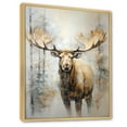 thumbnail image 2 of Designart "Majestic Moose Portrait In Beige And Gold I" Moose Floater Framed Wall Art Living Room, 2 of 5