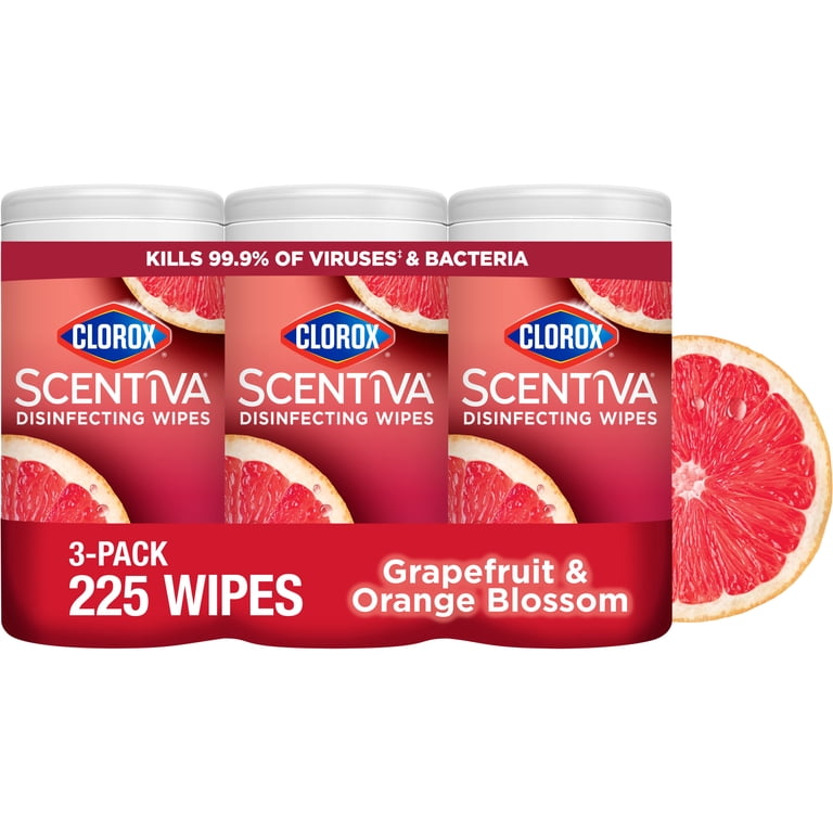 Clorox Scentiva Disinfecting Wipes, Grapefruit & Orange Blossom, 225 Count photo 1