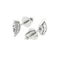 thumbnail image 2 of Clara Pucci 1Ct Synthetic White Sapphire Marquise Cut VVS1 Screw Back Stud 18k Solid hypoallergenic Gold Designer Earrings For April, 2 of 7