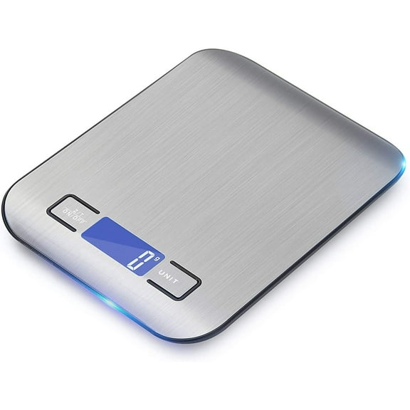 Electronic Kitchen Scale, Digital Weight Grams and Ounces, 22lb Kitchen Scale 1g/0.05oz Accurate Scale (Silver)