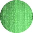 thumbnail image 1 of Ahgly Company Indoor Round Abstract Emerald Green Contemporary Area Rugs, 7' Round, 1 of 4