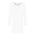 thumbnail image 4 of VSSSJ Casual Blouses for Women Solid Color Classic Versatile Dressy Breathable Tee Tops 3/4 Sleeve Comfy Soft Crew Neck Loose T-Shirts White S, 4 of 5