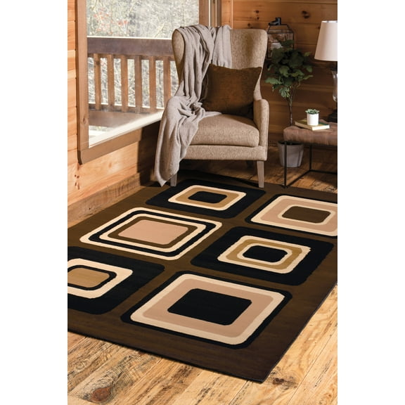 United Weavers Plaza Florence Area Rug, Geometric Pattern, Brown, 7'10" X 10'6"