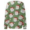 thumbnail image 3 of Gibobby Sudadera navideña mujer Blusa de manga larga con cuello en O para mujer, para uso diario, en casa, al libre, con estampado navideño(Verde,CH), 3 of 5