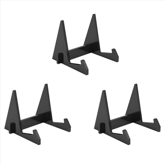 3X Soporte de ExhibicióN de AcríLico Soporte para Libros Soportes para Libros de Texto Estante de Disco Estante de ÁLbum para Exhibir Folletos, de Fotos, Negro