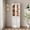 White, variant on RichYa 71"H Tall Kitchen Pantry Cabinet with LED Light,2 Glass Doors Storage Cabinet,5 Tier Display Cabinets for Dining Living Room,White(B)