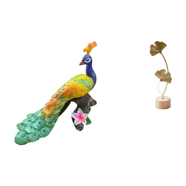 Escultura De Hoja De Pavo Real, Figura Decorativa De Metal Para Jardín, Artesanía Abstracta Creativa Para El Hogar, Patio, Mesa, Fiesta, Decoración Nórdica.