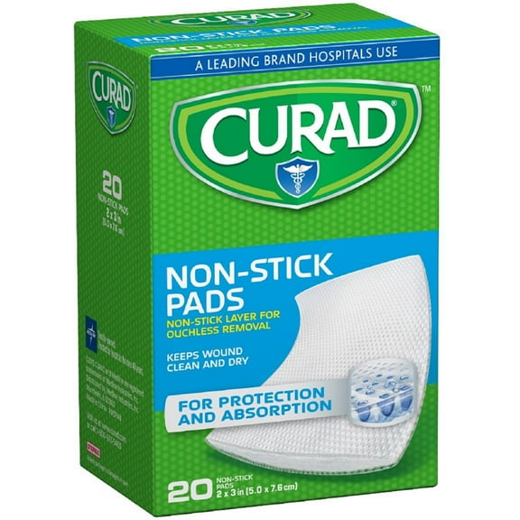 Curad Small Non-Stick Pads 2 x 3 in 20 ea